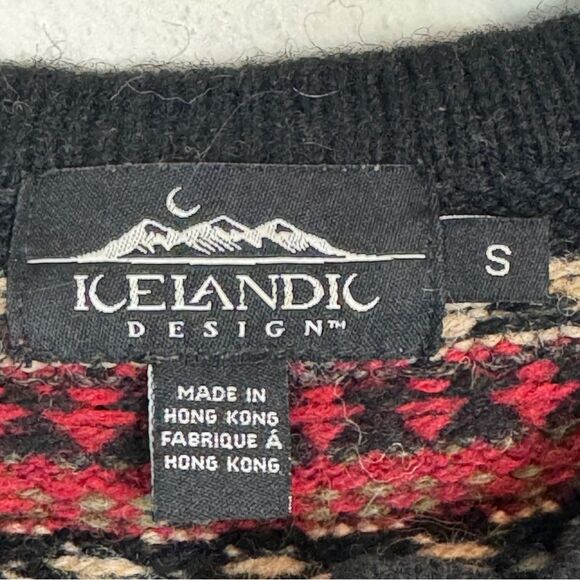 Icelandic Design Full Zip Cardigan Sweater Jacket Wool Red S - Picture 2 of 6